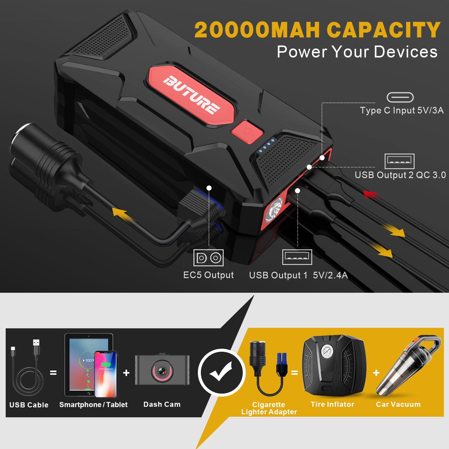 Masure BR400 Cartocolve o Jump Starter 2000a